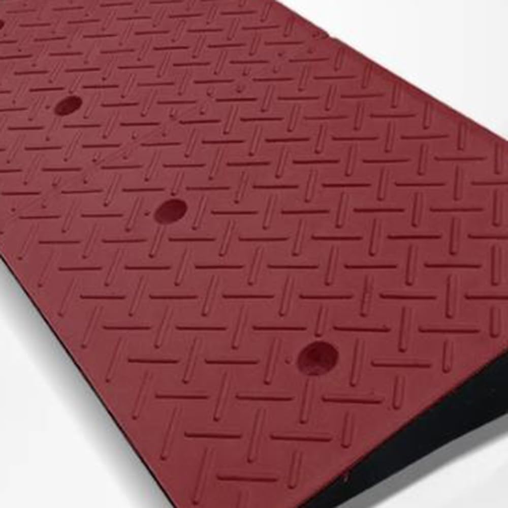 Rubber Threshold Ramp for Home Steps 4' 5' 6' Rise Heavy Duty Door Ramp, Driveway Curb Ramp Portable Loading Ramp with Bolts(48x32x13cm)