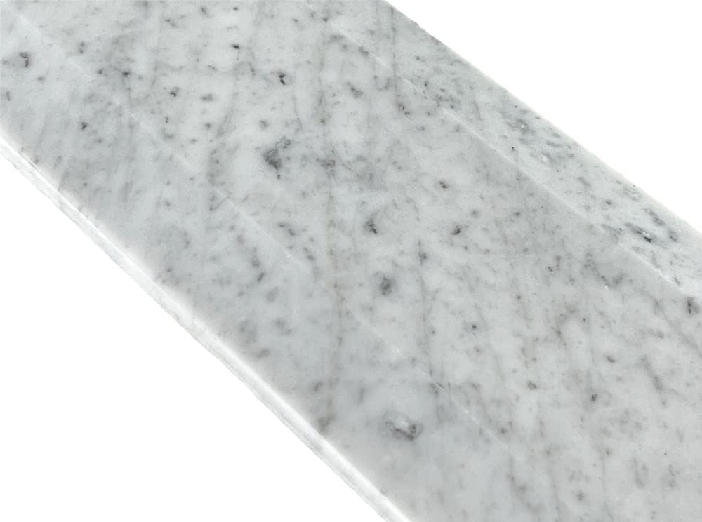 Tenedos Carrara Bianco Marble Double Bevel Hollywood Doorway Floor Transition Threshold (Marble Saddle) Polished- (5x36)