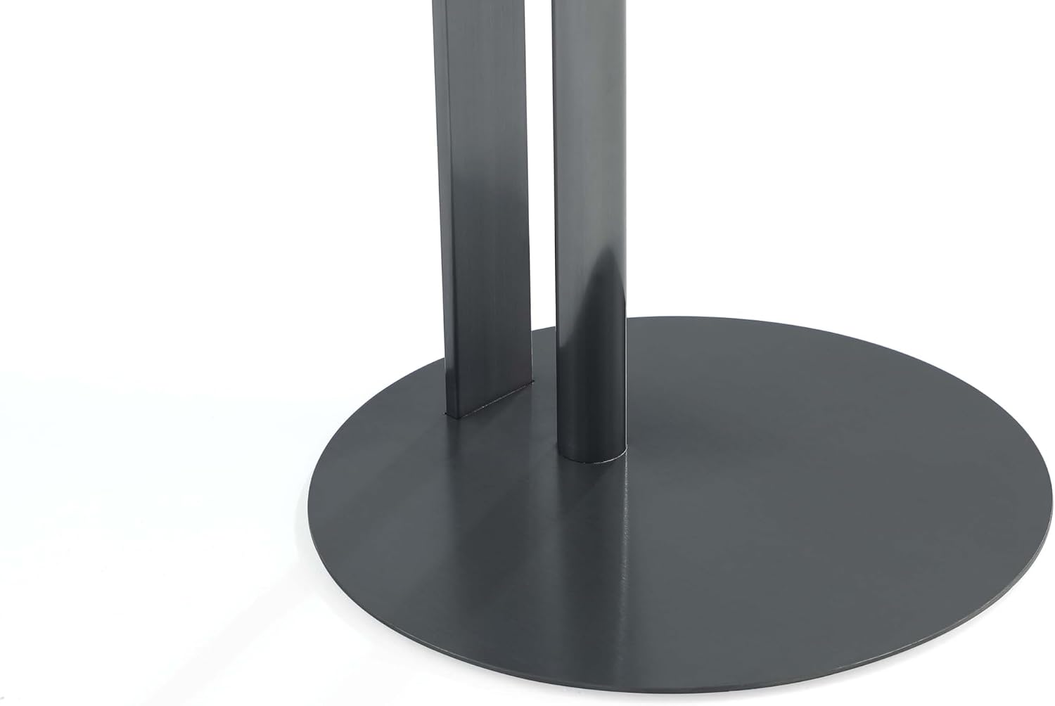 Manhattan Comfort Alondra Round End Table with Sleek Sintered Stone Top and Stainless Steel Base, Elegant Design for Modern Living Room, Side Piece, Black