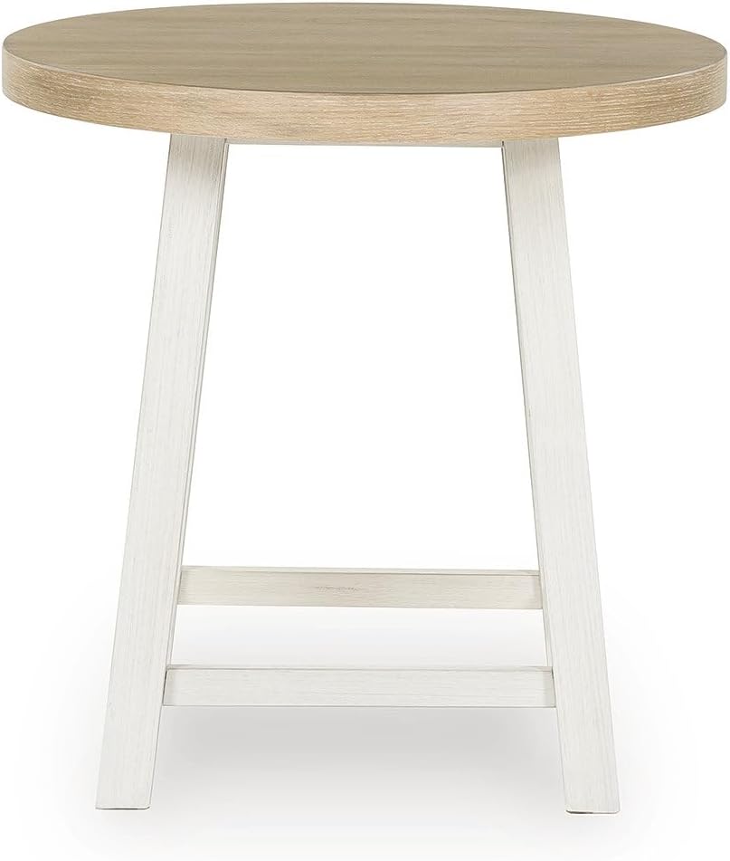 Signature Design by Ashley Fawndell Casual Table with Antiqued Finish, Set of 3, White & Light Brown