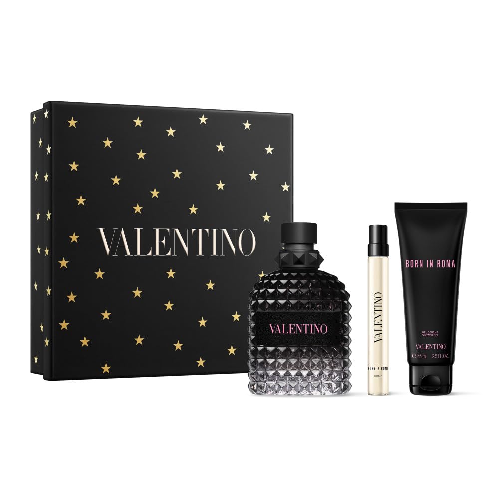 Valentino Uomo Born In Roma Gift Set (Eau de Parfum 3.4 fl. oz + Shower Gel 2.5 fl. oz + Eau de Parfum Mini 0.34 fl. ozl)