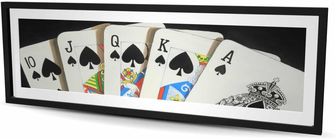 Begin Home Decor C1FM2060SBWOJ3 20 x 60 in. Card Game Spades Royal Flush Closeup - Man Cave Decor Print