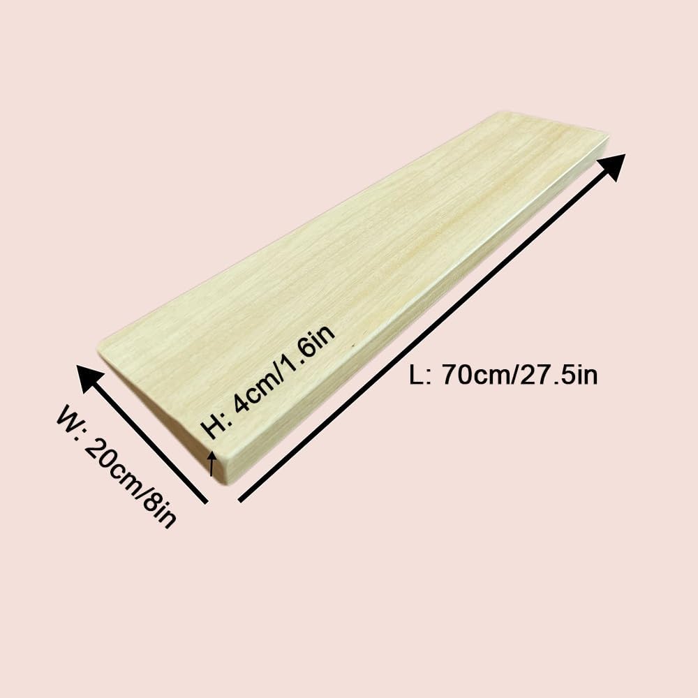 1' 2' Rise Threshold Ramps for Doorways, Solid Wood Wheelchair Ramps, Lightweight Portable Curb Ramp Handicap Ramp for Indoor/Outdoor Steps(70x20x4cm/27.5x8x1.6in)