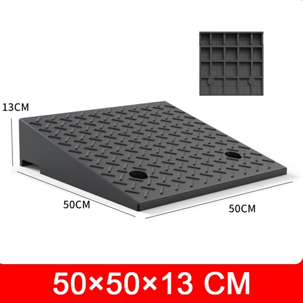 Rubber Curb Ramps (2-8 inch Rise),Heavy Duty Threshold Ramps for Cars Vehicles Motorcycle Bicycles(Height 13cm/5.1inch)
