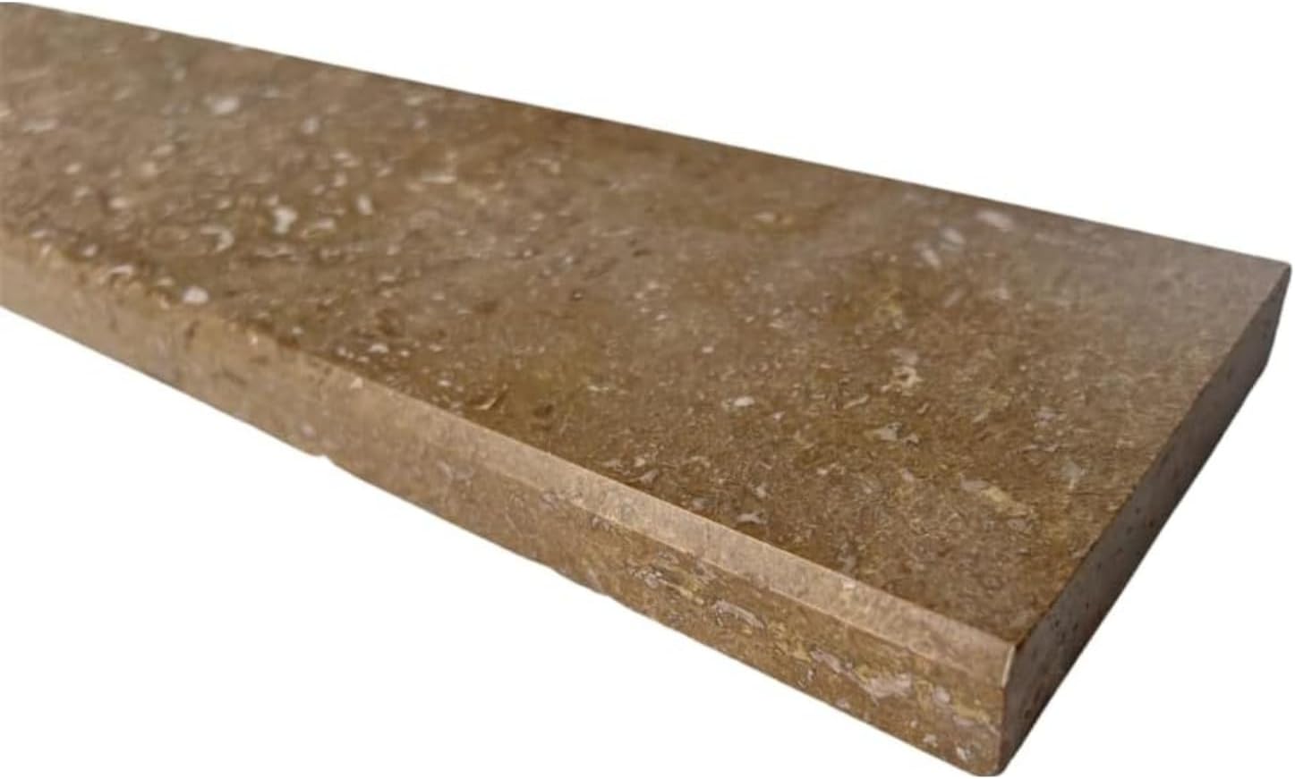 Tenedos Brown Noce Travertine Threshold Stone Marble Saddle – 6' x 48' Polished Natural Stone for Floor Transitions, Doorways, Bathrooms, Fireplaces & Interior Design