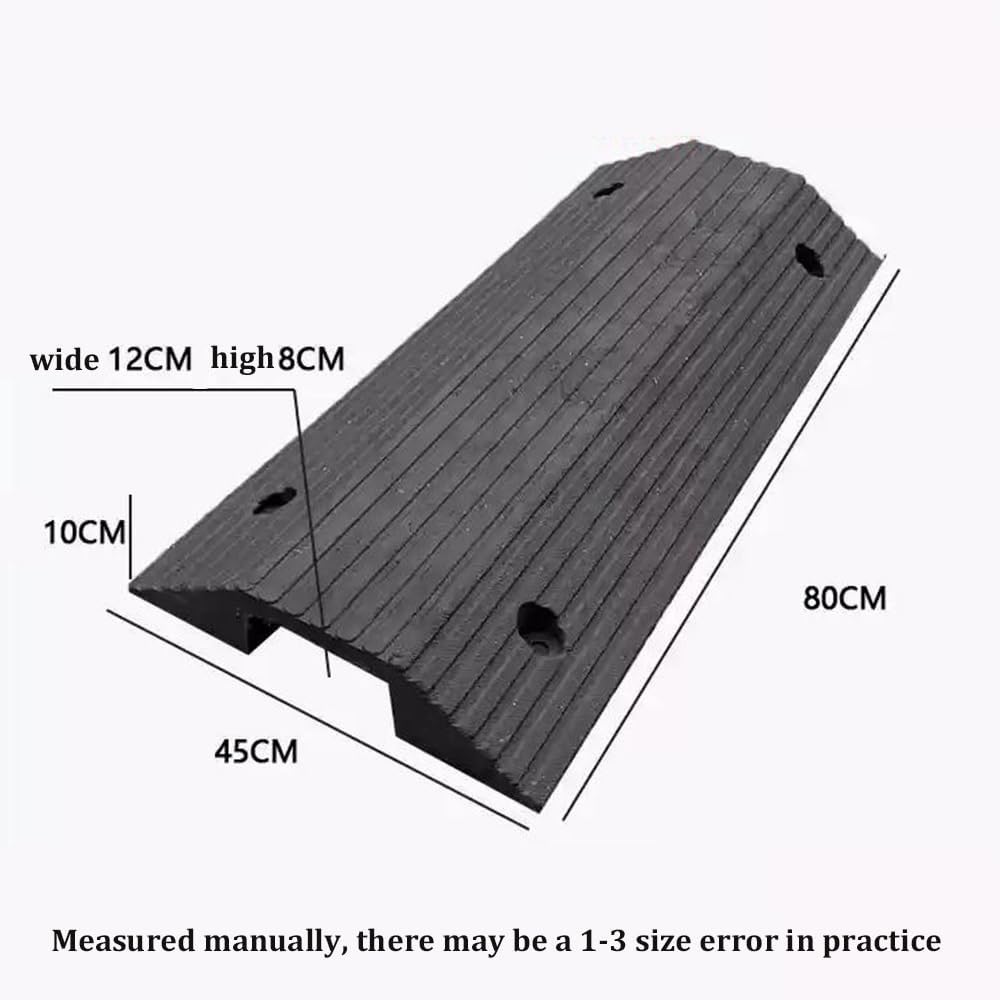Rubber Threshold Ramp Transition Bridge Ramp for Doorways, Portable Transition Ramp Entryway Ramp High Load, Groove Wide 4.7inch Hige 2.4/3inch(3' Rise/80x40x10cm)