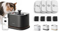 Bundle of PETLIBRO Cat Water Fountain Stainless Steel Tray, Cordless Cat Fountain Battery Operated, 3L/101oz Pet Water Fountain App Monitoring + PETLIBRO 4 Packs Replacement Filters