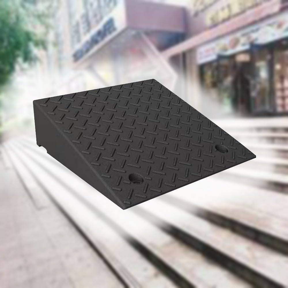 Portable Curb Ramps 2' 4' Rise Rubber Threshold Ramp, Lightweight Wheelchair Ramp, Outdoor Driveway Ramps for Sidewalk Steps Garage Cars(50x50x12 cm (20'x20'x4.7'))
