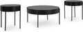 Signature Design by Ashley Ardoline Modern Tempered Glass Tabletop Table Set with 4 Legs, Set of 3, Black