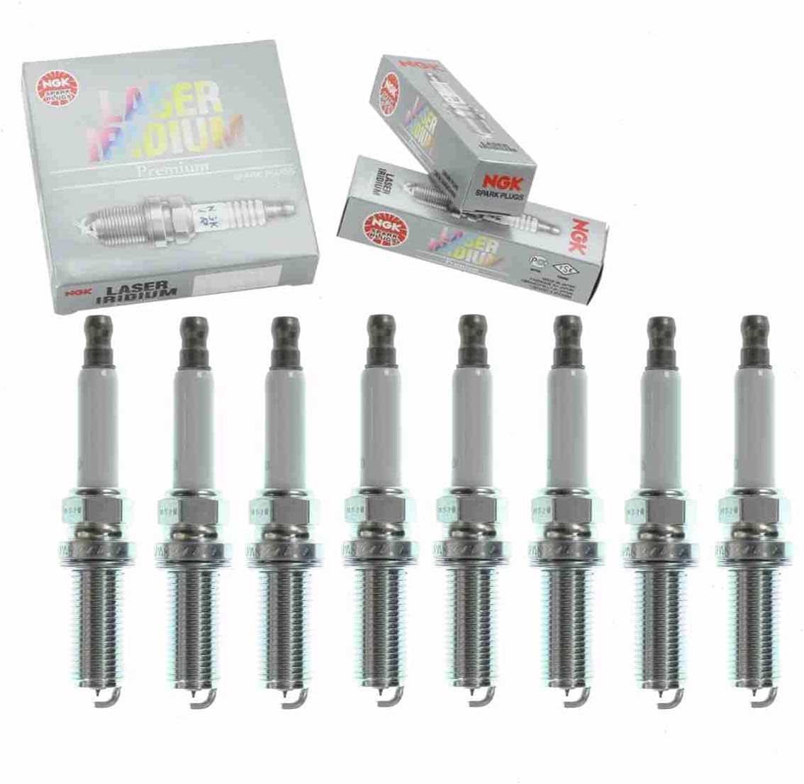 8 pc NGK Laser Iridium Spark Plugs compatible with Land Rover Range Rover 5.0L V8 2010-2017