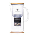 Lotus Vita ENYA Glass Water Filter Pitcher (10-Cups Total) - Removes Impurities, Adds Minerals - BPA Free - Glass & Bamboo Design - Improves Water Quality, Taste, and Drinking Habits