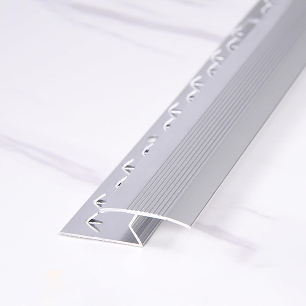 Carpet to Wood Floor Transition Strip - Metal Z Molding Doorway Threshold Edging Trim for Tile and Hardwood Flooring - Cuttable Design for Easy Installation
