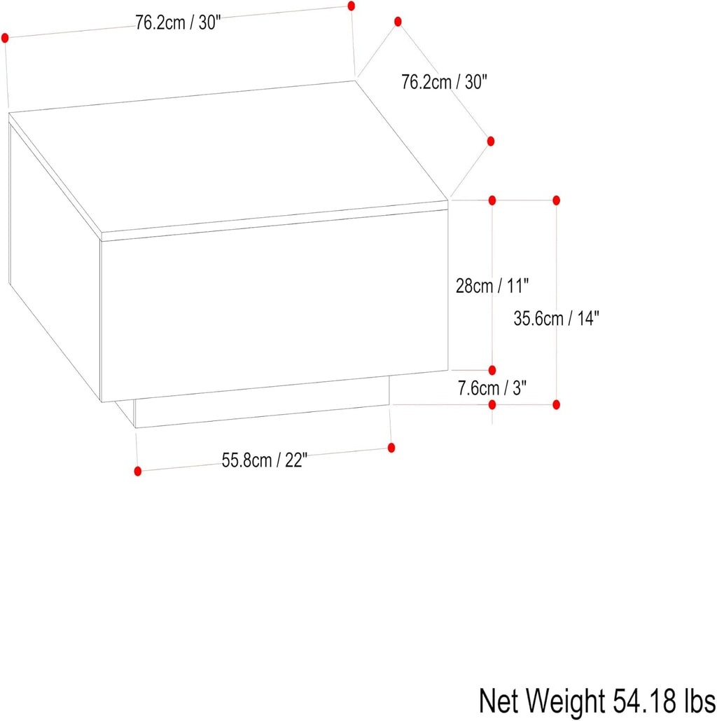 SIMPLIHOME Lockhart Square Coffee Table - 30 inch Wide Solid Mango Wood Living Room Table in Natural Blonde, Modern Cocktail Table for Family Room with Large Surface and Low Profile, Assembled