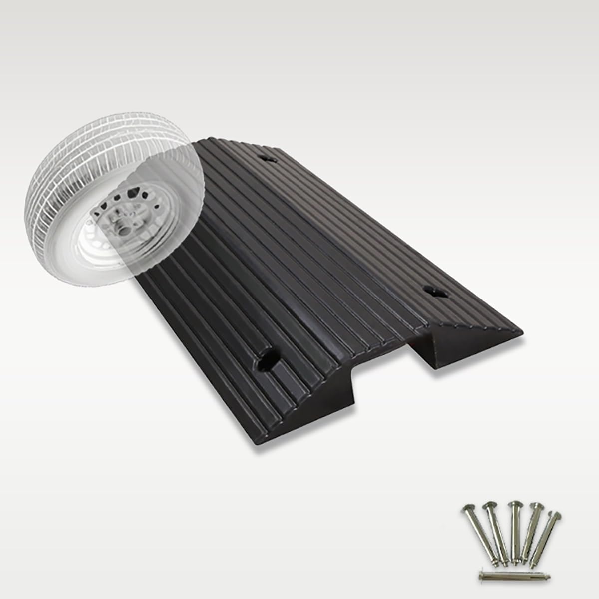 Transition Bridge Ramp 3' Rise Threshold Ramps for Doorways, Heavy Duty Wheelchair Ramp Rubber Driveway Curb Ramps for Door/Garage/Stairs/Steps