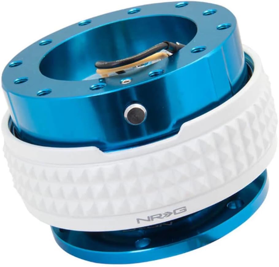 NRG Innovations NRG-SRK-210BL-GL Gen 2.1 Race Steering Wheel Quick Release Kit Adapter, Blue Body/Glow in the Dark Pyramid Ring, 6x70 and 6x74mm Bolt Patterns