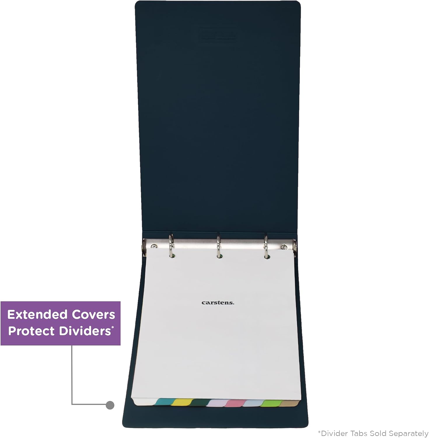 Carstens 3-Inch Heavy Duty Round Ring Binder for Medication Administration Records – Top Opening, Navy Blue, Case of 12, Durable Plastic, No Pockets, Holds 400 Letter Sheets, Made in USA (1796-3RCS)