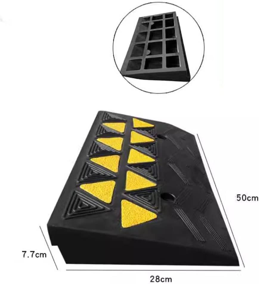 4' Rise Threshold Ramp Heavy Duty Driveway Curb Ramp -Slip Rubber Kerb Ramps Car Vehicle Wheelchair Door Step Ramp/Yellow/50 * 30 * 10.7Cm/20 * 12/4In ( Color : Yellow , Size : 50*28*7.7Cm/20*8/3In )