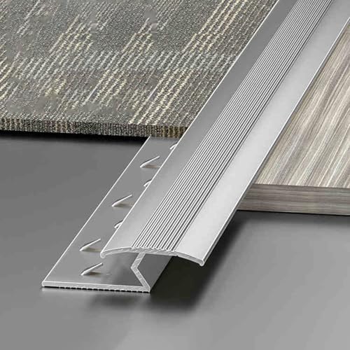 Aluminum Carpet Transition Strip - 150cm Seam Cover for Carpet to Tile/Wood, Doorway Threshold Bar, Durable Floor Transition Solution for Home & Office
