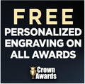 Crown Awards Engrave Now, 6.25' Gold Pumpkin Shadow Starbeam Trophy Award