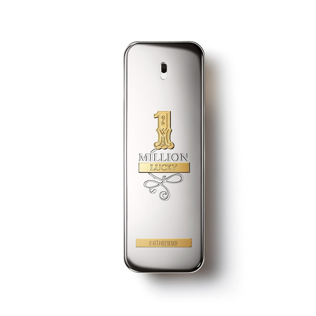 Rabanne 1 Million Lucky Eau de Toilette - Long Lasting Woody Aromatic Fragrance for Men with Hazelnut, Plum & Cedarwood - Men's Designer Perfume Spray, 3.4 oz