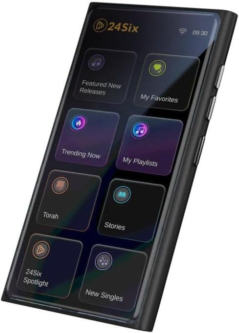 24six SOLO4 128GB Kosher MP3 Player Jewish Music and Shiurim (Black) | Preloaded Jewish Music, Children's Stories and Torah Shiurim, Subscription Required