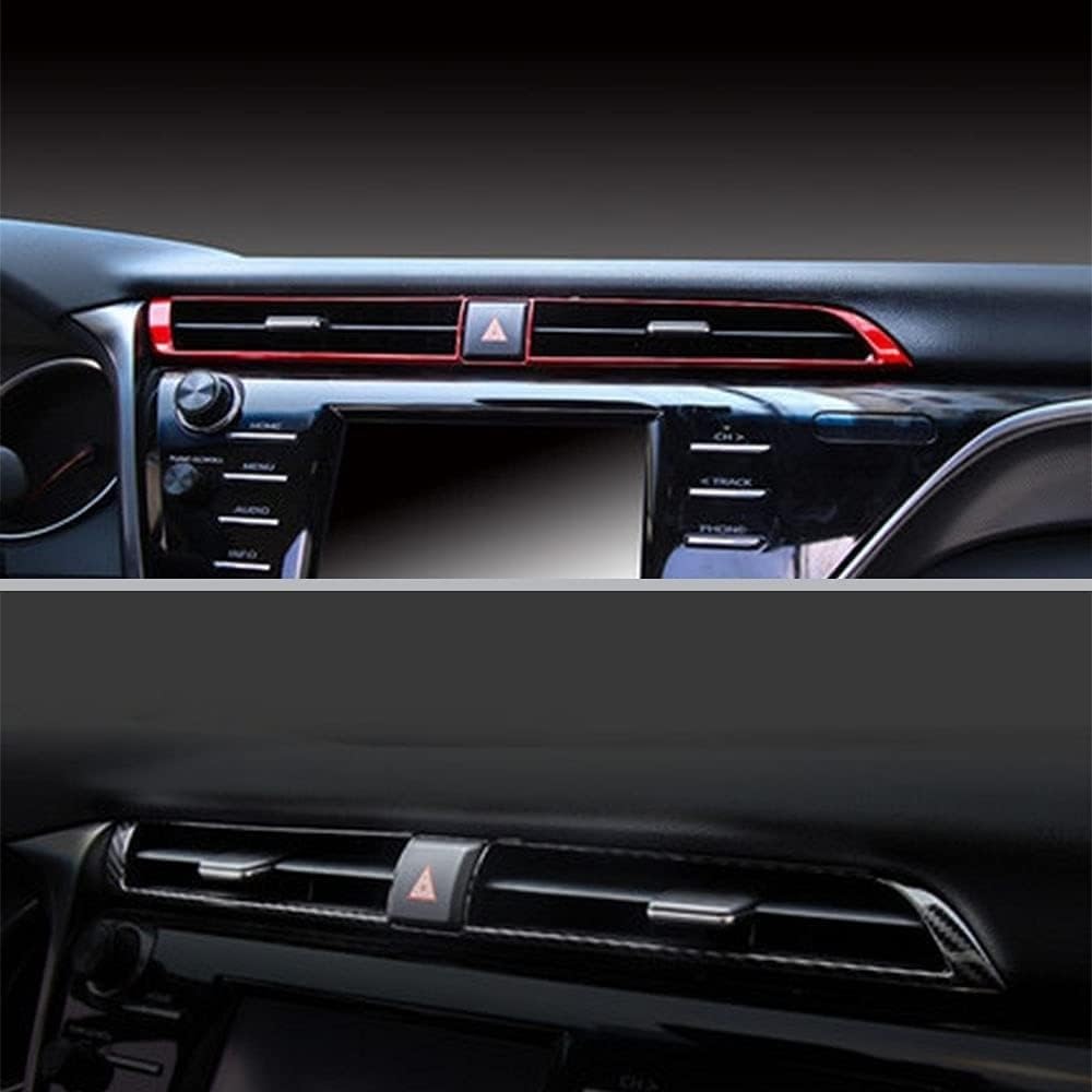For Toyota Camry LE SE XLE XSE 2018 -2020 Models Carbon Fiber Black plastics ABS Full Set of Car Interiors Instrument Panel Center Console Trim Air Outlet Steering Wheel Cover Car Accessories 10pcs
