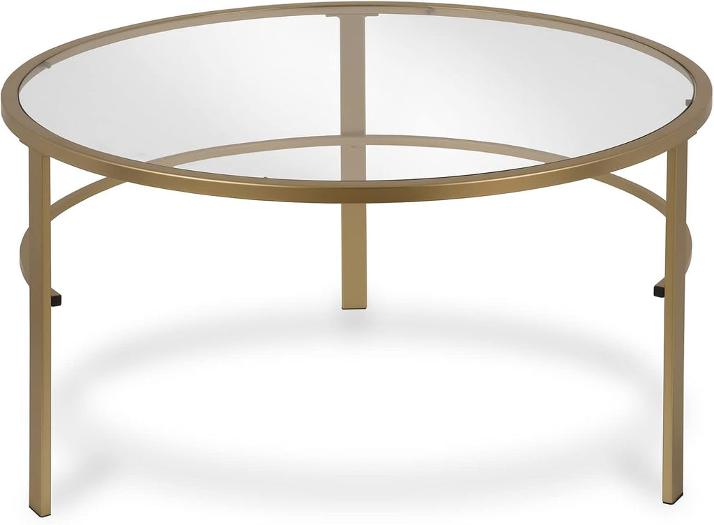 Henn&Hart Round Nested Coffee Table in Brass, Coffee Table coffee tables for living room, studio apartment essentials