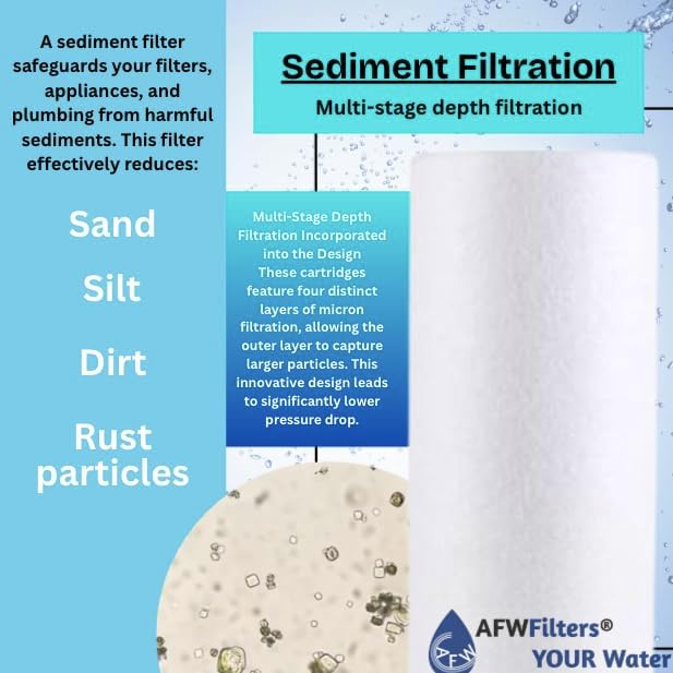AFWFilters 20-inch 3 Stage High Flow Whole House Filter for Fluoride, Arsenic, Chlorine, & Heavy Metal Removal; Whole House City Water Filtration System