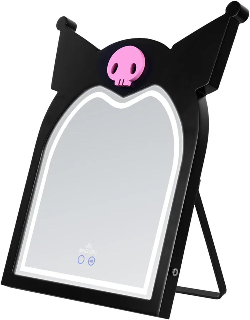 Impressions Vanity Kuromi Arch RGB Tabletop Mirror with Adjustable Strip LED Lights, App Control RGB Lighting, Soft Touch Sensor, Arched Mirrors for Wall Mount and U Shaped Easel Stand