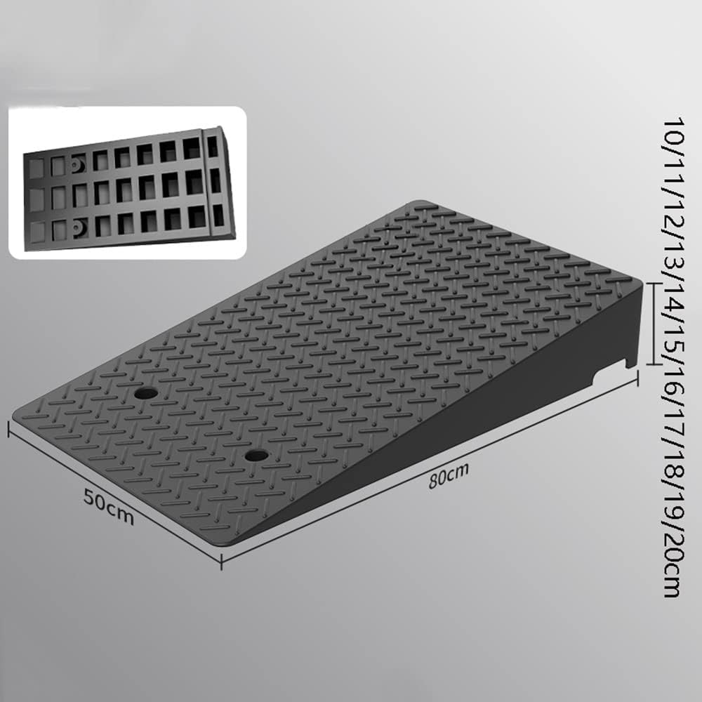 Portable Threshold Ramp Sidewalk Curb Ramps Non-Slip Wheelchair Ramp 4-8In Rise Sidewalk Kerb Ramp Door Step Ramp Shed Ramp/50 * 80 * 14Cm (Size : 50 * 80 * 15Cm)