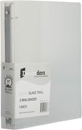 JAM PAPER Plastic 1 inch Binders - Clear 3 Ring Binder - Bulk 24/Pack