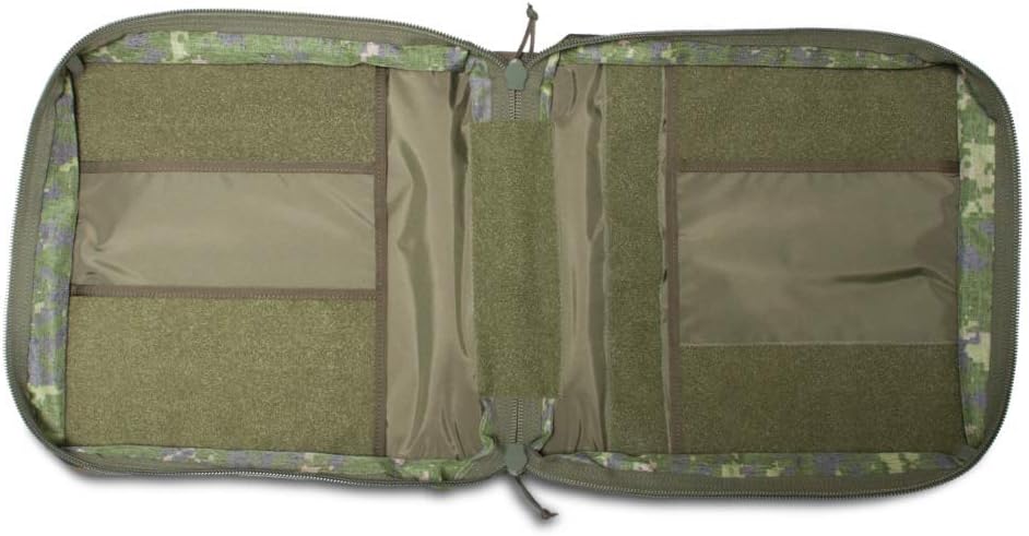 TACTICAL NOTEBOOK COVERS Tactical 3-Ring Binder Cover System | Zippered Padfolio Organizer Bag with Leather Handle | Fits 3' to 4' Binders | Durable Field Use Organizer (Canadian Digital Camo)