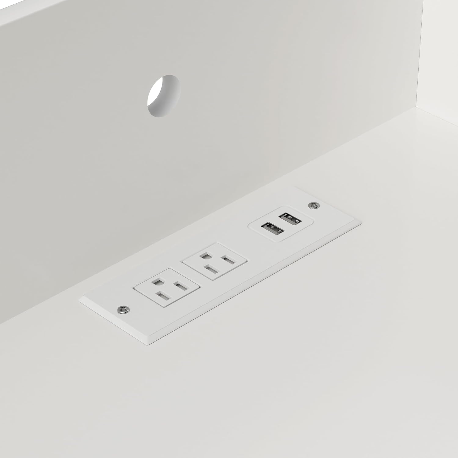 Modern LED Nightstand with Charging Station, 3 Drawers, RGB Lighting, Built-in Power Hub, White End Table, 28.8W x 17D x 30.5H inches (White)
