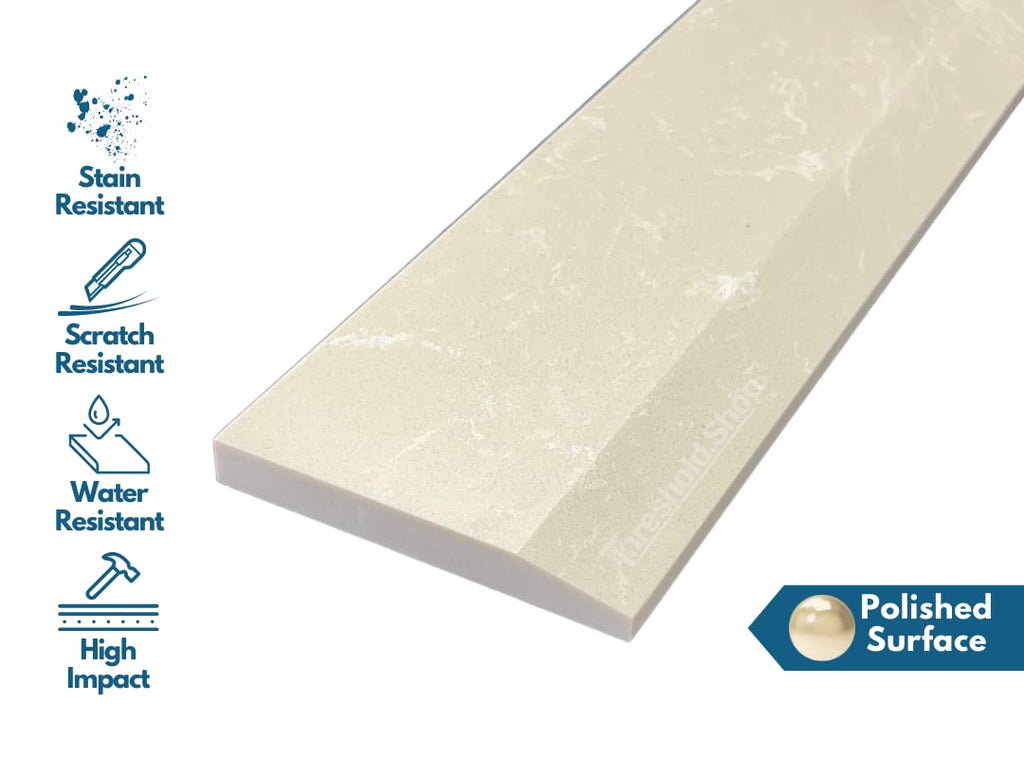 Single Hollywood Engineered Marble Threshold for FloorTransitions (Beige, 5' x 36')