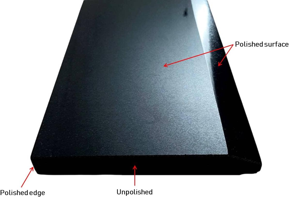 Tenedos Single Hollywood One High Beveled Absolute Black Marble Granite Doorway Floor Threshold Tile (Marble Saddle) Polished, Maintenance Free, Stain Resistant - (6' x 36')