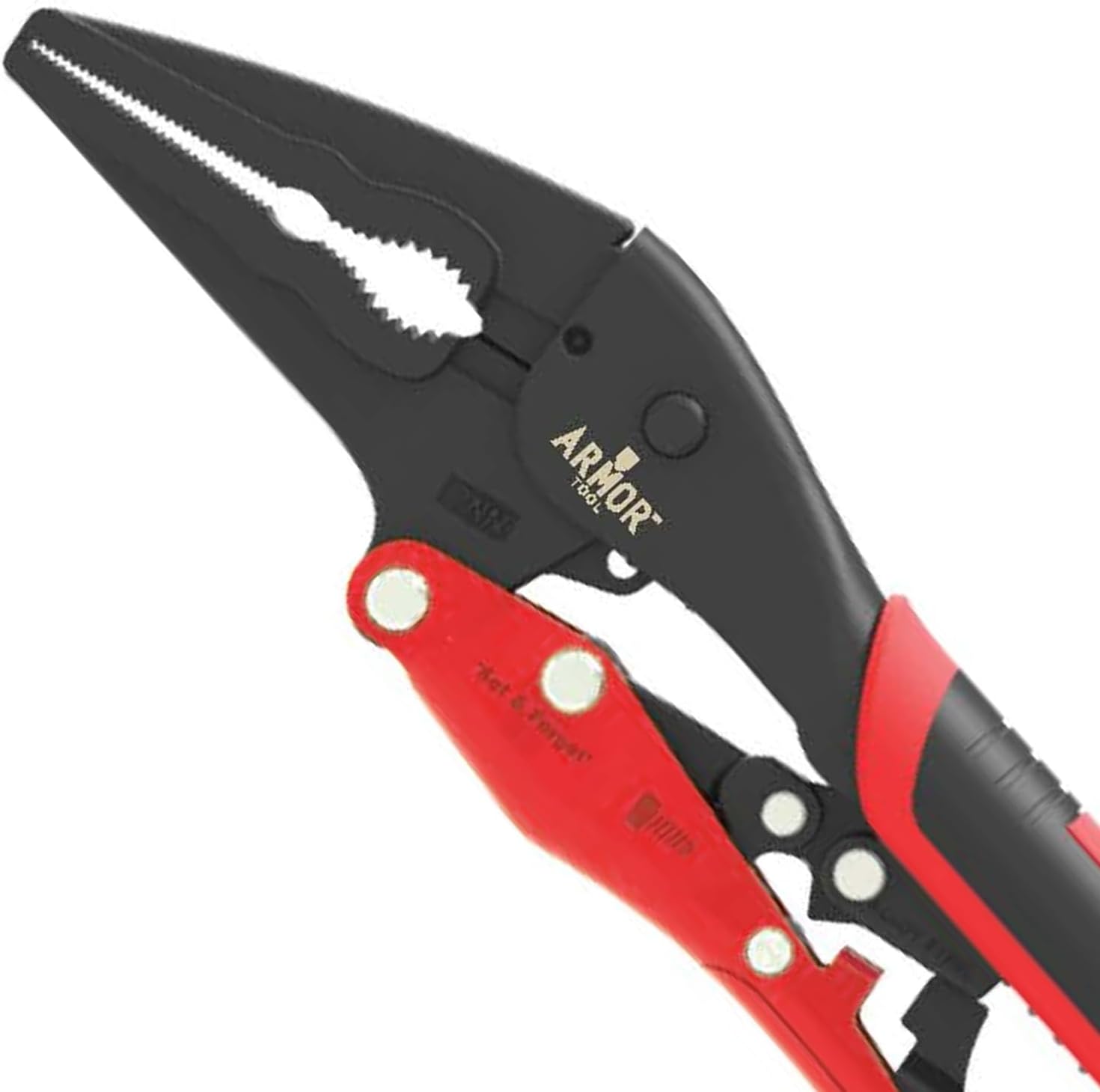 ARMOR TOOL Locking Pliers - 7' Needle Nose Pliers with Auto Adjust Design & Comfortable Grips - A09300G