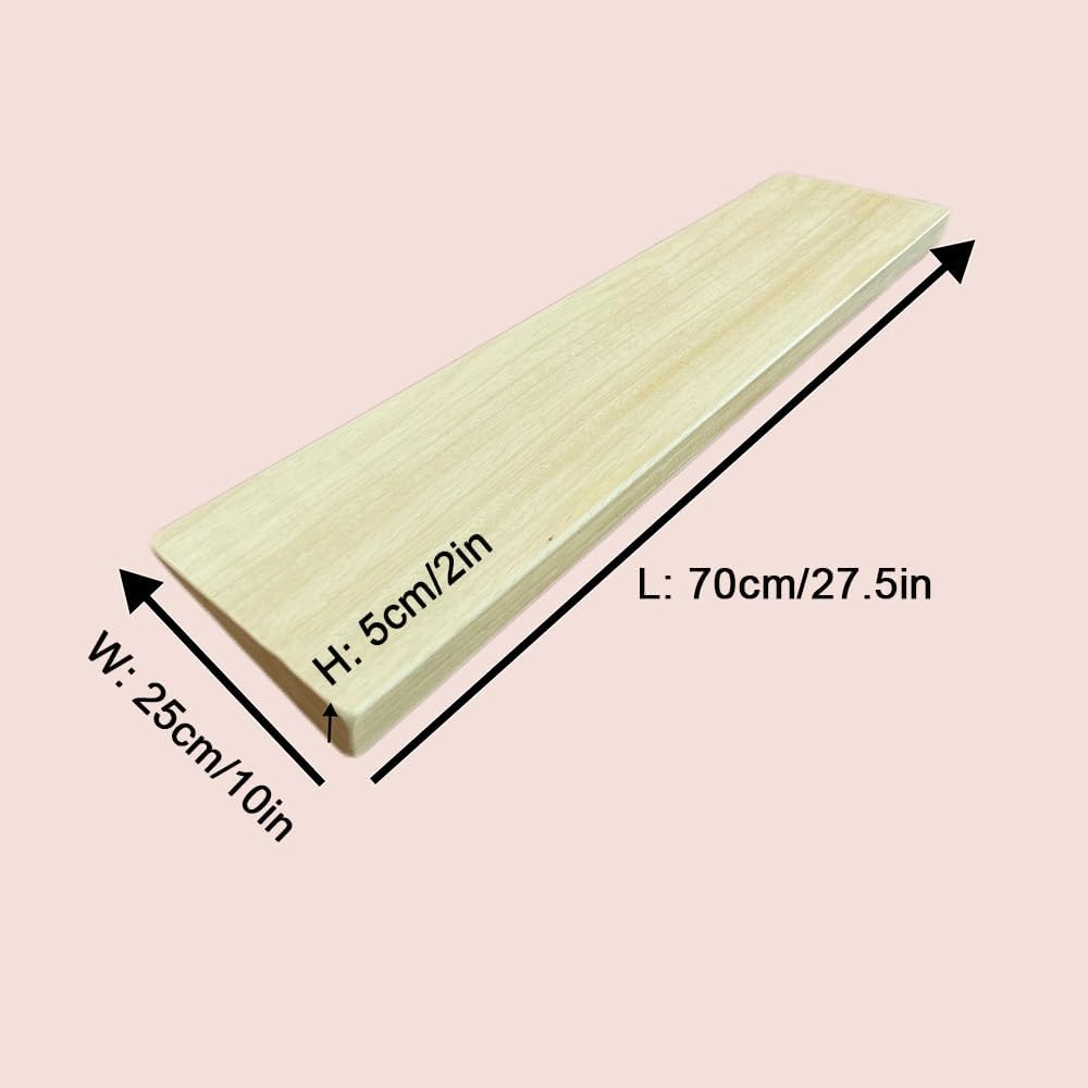 1' 2' Rise Threshold Ramps for Doorways, Solid Wood Wheelchair Ramps, Lightweight Portable Curb Ramp Handicap Ramp for Indoor/Outdoor Steps(70x25x5cm/27.5x10x2in)