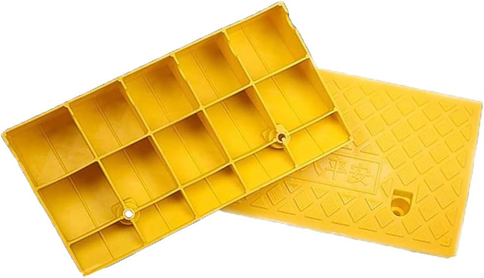 Plastic Curb Ramps Driveway Ramp, Portable Kerb Ramps 2PC Curbside Bridge Ramp, Lightweight 2' - 8' Rise Threshold Ramp Set For Driveway, Loading Dock ( Color : Y , Size : 49*50*19cm/19.3*19.7*