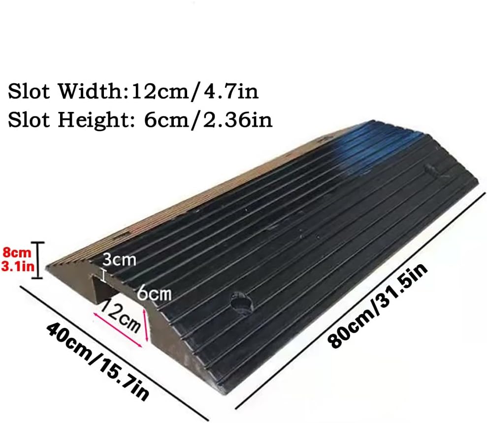 Transition Bridge Ramp 3' Rise Threshold Ramps for Doorways, Heavy Duty Wheelchair Ramp Rubber Driveway Curb Ramps for Door/Garage/Stairs/Steps