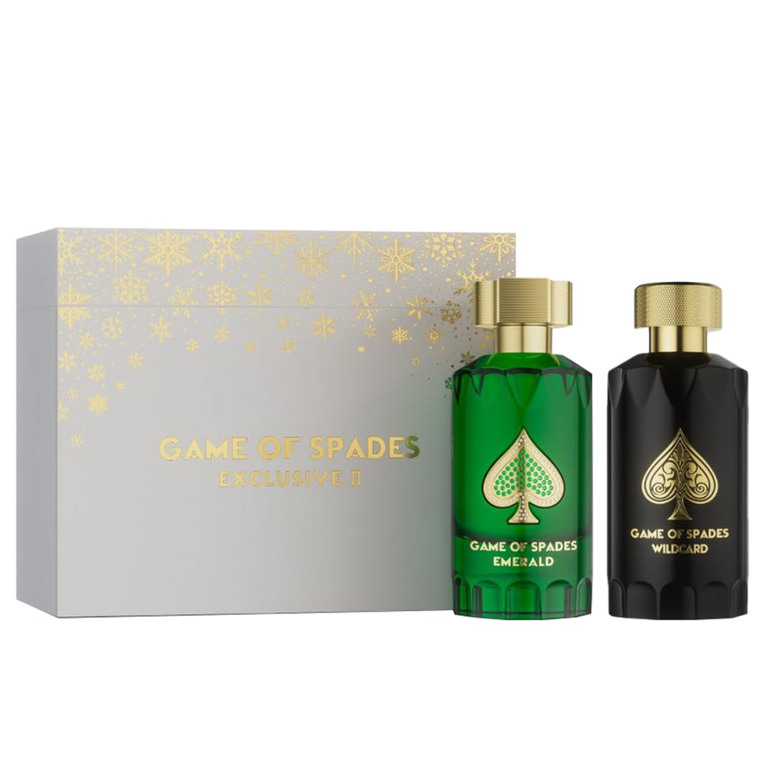 Jo Milano EXCLUSIVE 2 GIFT SET Paris Game of Spades EXCLUSIVE-2 SET Emerald and Wildcard Parfum 3.4 oz/100ml spray for Unisex ((FRAGRANCE EXPERT'S EXCLUSIVE)