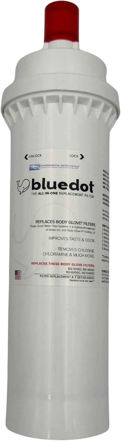 F.SET.BD-6000C Bluedot Water Filter Replacement Cartridge Compatible with BG-1000C, BG-3000C, BG-12000C, and BG-6000FFC All In One Carbon Block Filter