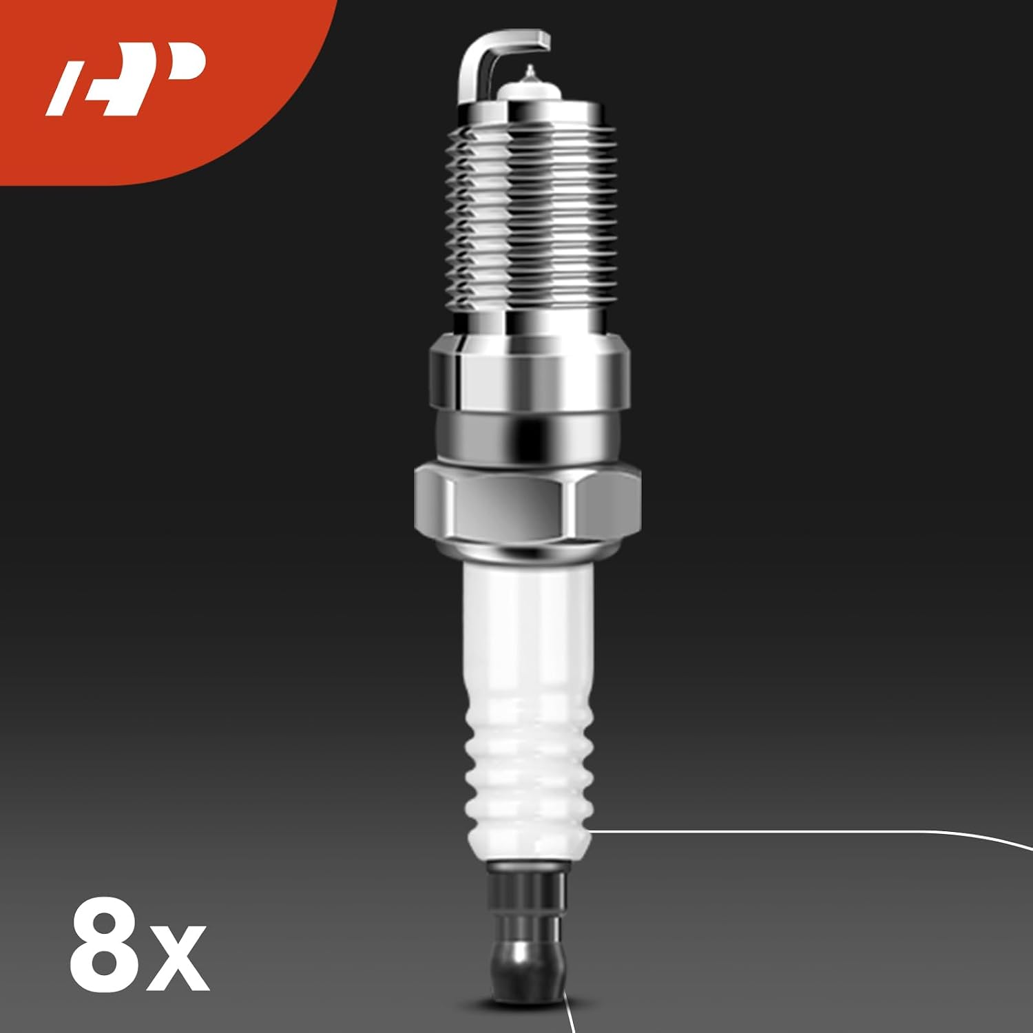 A-Premium Set of 8 (Red) Ignition Coil Pack and Iridium Spark Plugs Compatible with Chevrolet Silverado GMC Sierra 1500 2500 Tahoe Yukon Buick Cadillac Hummer