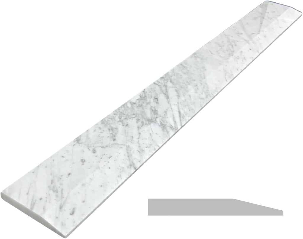 Single Hollywood Carrara Marble Threshold for Floor Transitions (Marble Honed, 4' x 24')