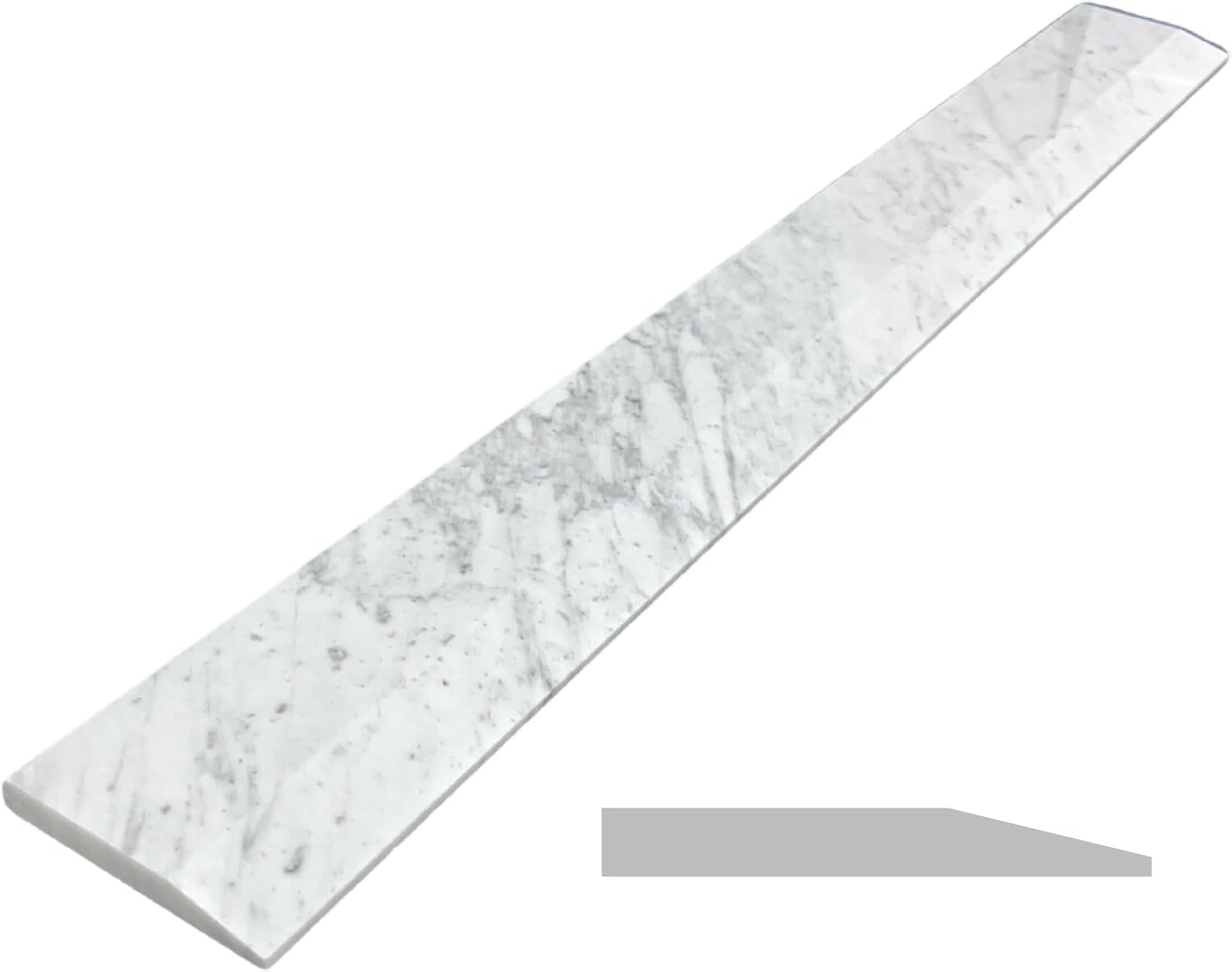 Single Hollywood Carrara Marble Threshold for Floor Transitions (Marble Honed, 4' x 24')