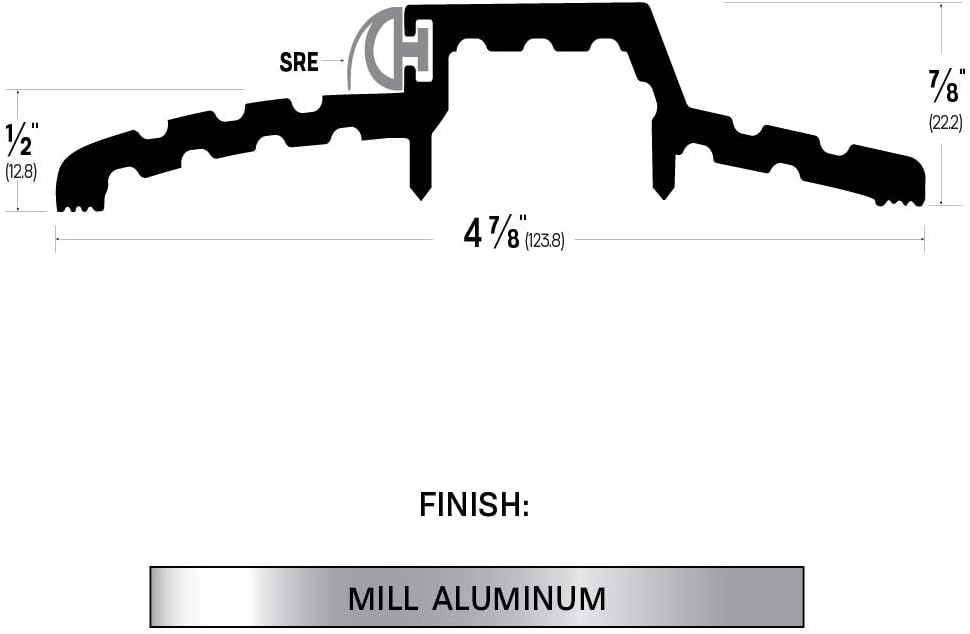 Mill Aluminum Rabbeted Door Threshold with Neoprene Solid Rubber Extrusion (3565MA), SMS # 10 x 1-1/2'' Supplied, (4-7/8'' W x 7/8'' H) (72'')