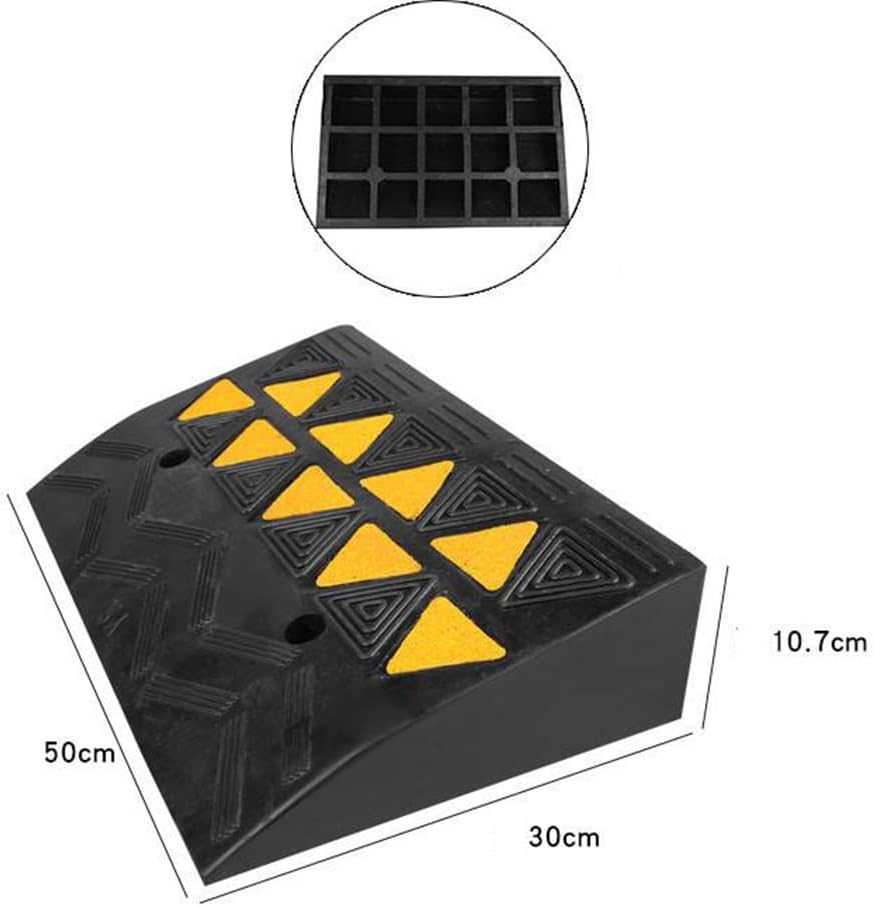 4' Rise Threshold Ramp Heavy Duty Driveway Curb Ramp -Slip Rubber Kerb Ramps Car Vehicle Wheelchair Door Step Ramp/Yellow/50 * 30 * 10.7Cm/20 * 12/4In ( Color : Yellow , Size : 50*30*10.7Cm/20*12/4In