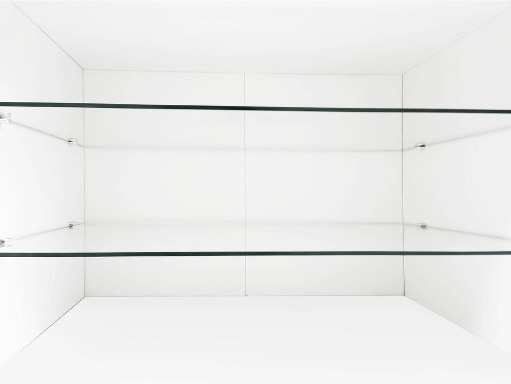 Ball & Cast Modern TV Stand for TVs up to 105 inch, 95' Entertainment Center with LED Lights and 2 Open Glass Shelves, Media Console w/Storage Cabinets for Living Room, Bedroom, White