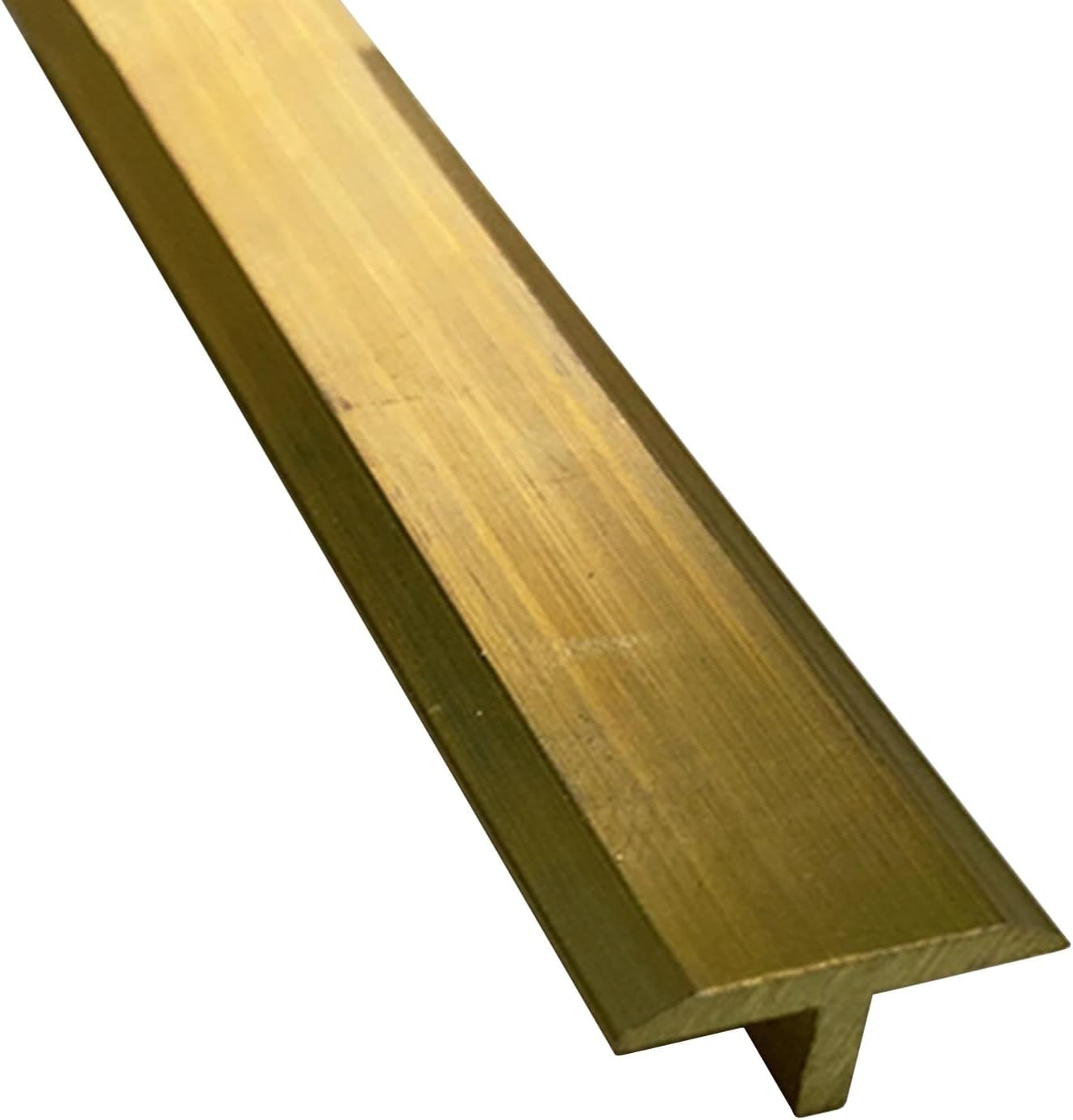 T-Shaped Brass Transition Strip, Doorway Threshold for Wood to Tile, Floor Wall Edging Trim, Gap Cover Strips, 1.5 cm Wide