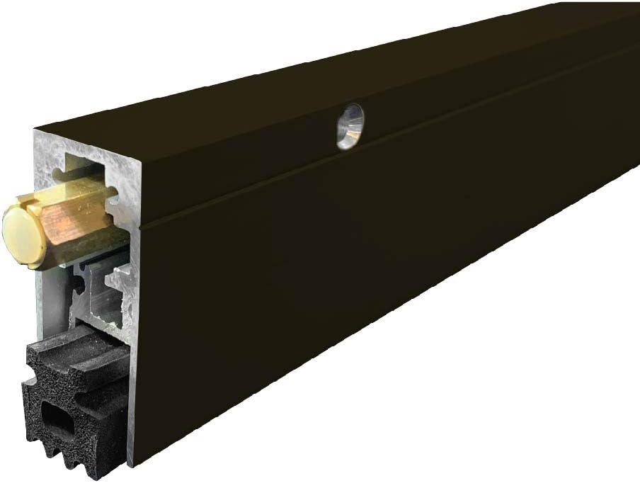 Fire Rated/Heavy Duty/Surface Automatic Door Bottom with Sponge Neoprene Rubber Extrusion in Black Anodized Aluminum (7163BK), SMS #8 x 1-1/2'' Supplied, (36'' L x 29/32'' W x 1-29/32'' H)