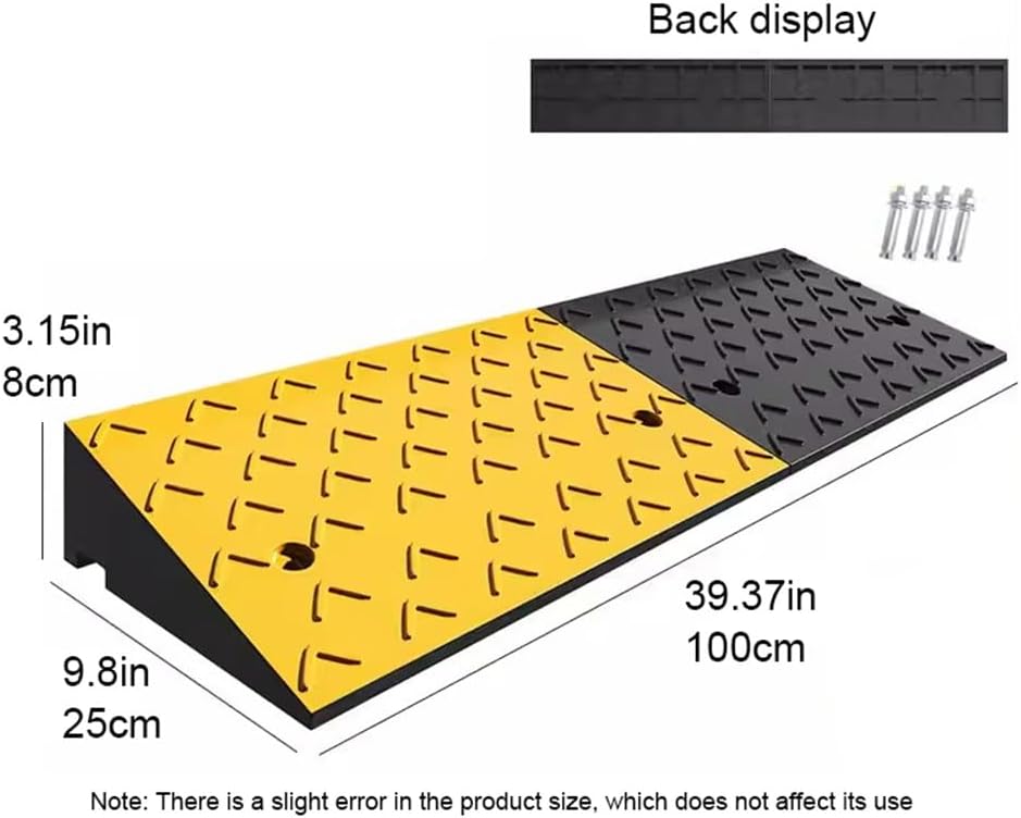5' 6' Driveway Curb Ramps Heavy Duty Threshold Ramp 6600lbs Capacity Car Ramp Wheelchair Ramp Doorway, Non-Slip Surface Entry Ramp for Scooters Power Chairs(3' Rise/8cm)